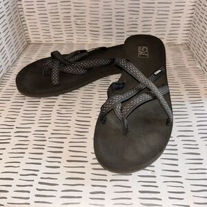 Teva Gray Olowahu Womens Mush Flip Flop Sandals Slides Size 9 Beach Festival‎